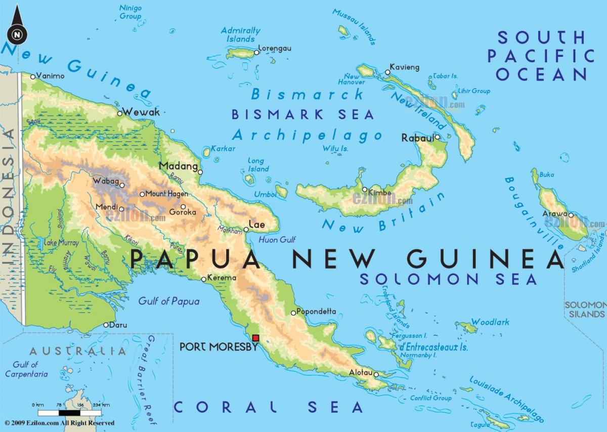 mapa hlavního města papuy-nové guineje