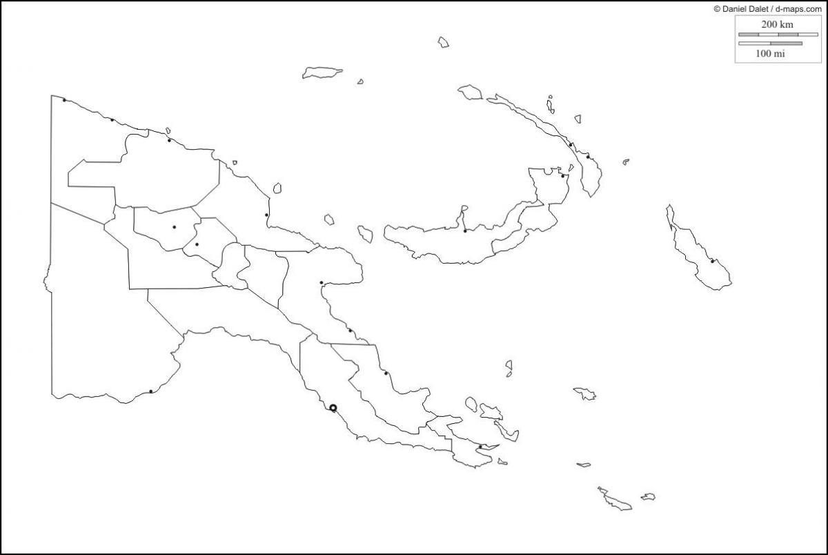 mapa papua-nová guinea mapa obrys