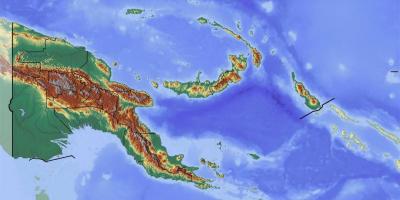 Papua-nová guinea topografické mapy
