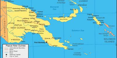Mapa papua-nová guinea a okolní země