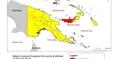 Mapa papua-nová guinea malárie