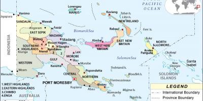Mapa papua-nová guinea provincií