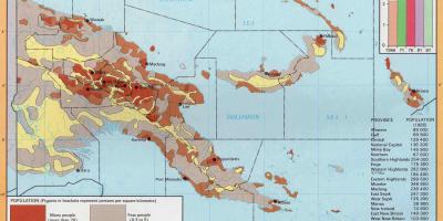 Mapa papua-nová guinea populace