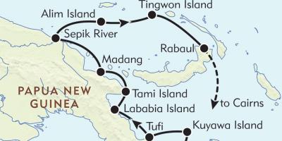Mapa rabaul papua nová guinea