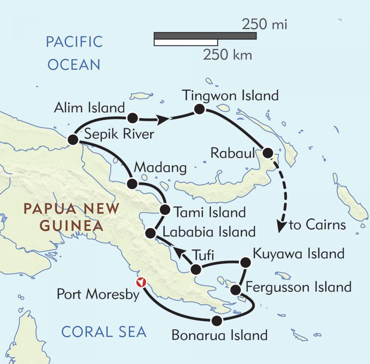 mapa rabaul papua nová guinea